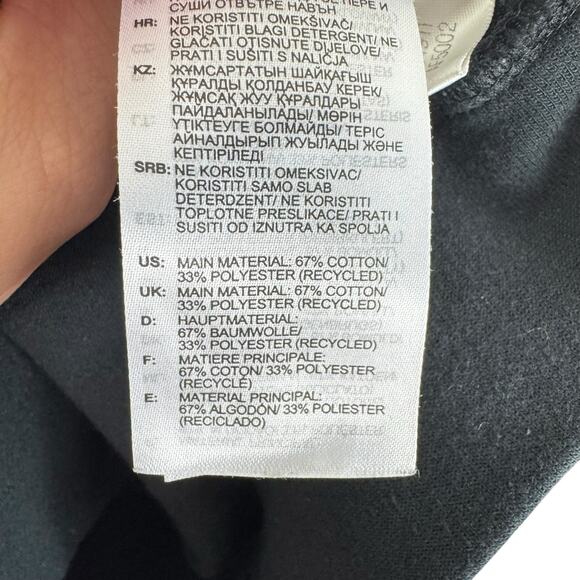 Adidas Black Cotton Blend Cropped Crew Neck Long Sleeve Sweatshirt Women's Sz M - Picture 5 of 6